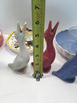 Geese figurines, bowls, more