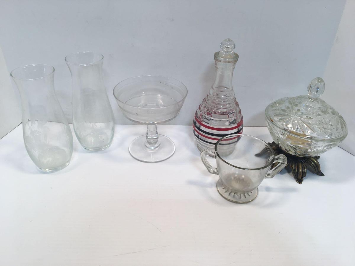 Vases, bowls, sugar bowl