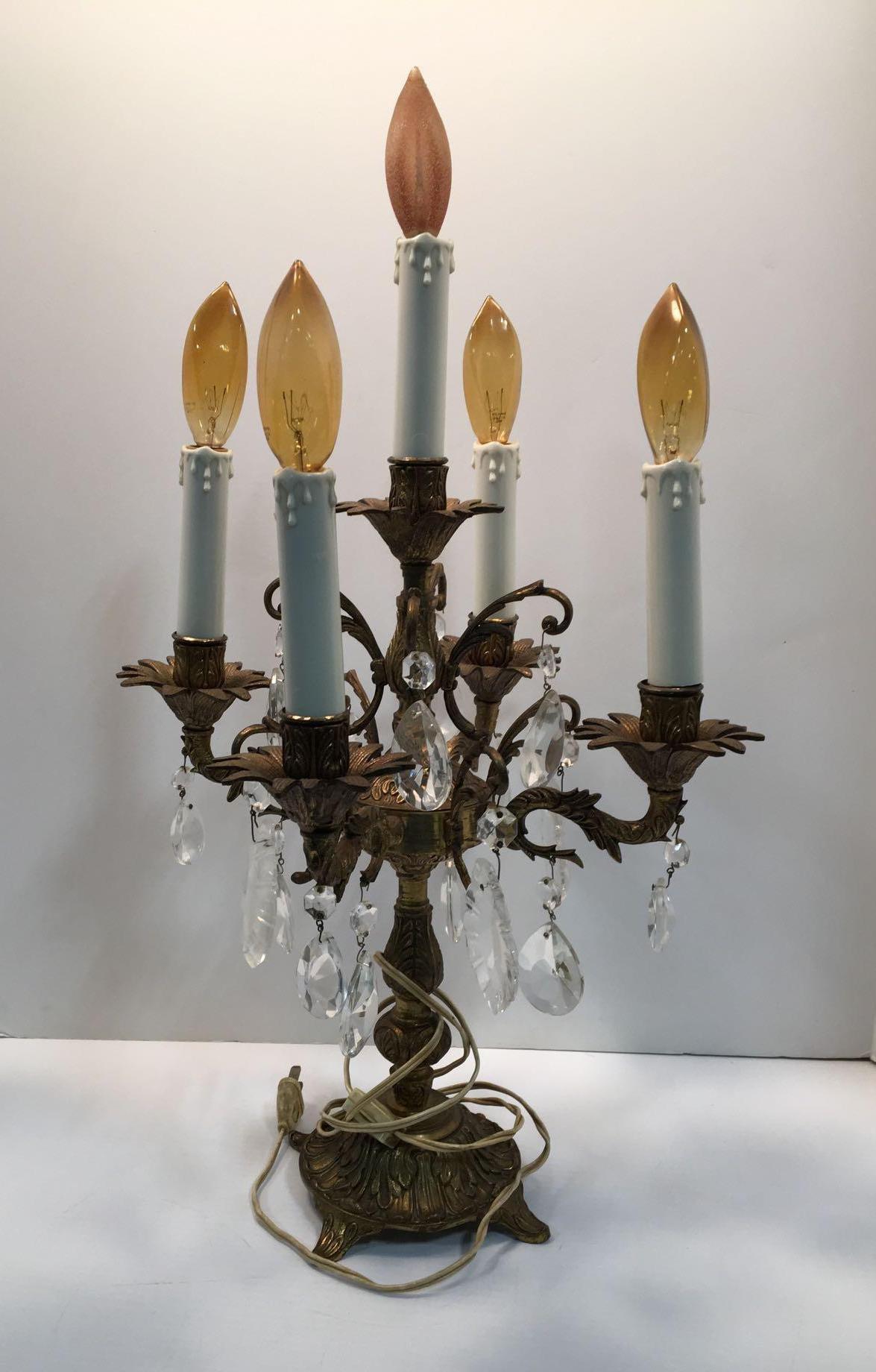 Vintage electric candlestick-like lamp