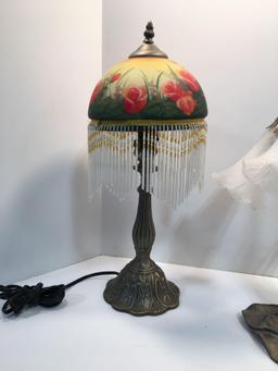 2-elegant floral-themed table lamps