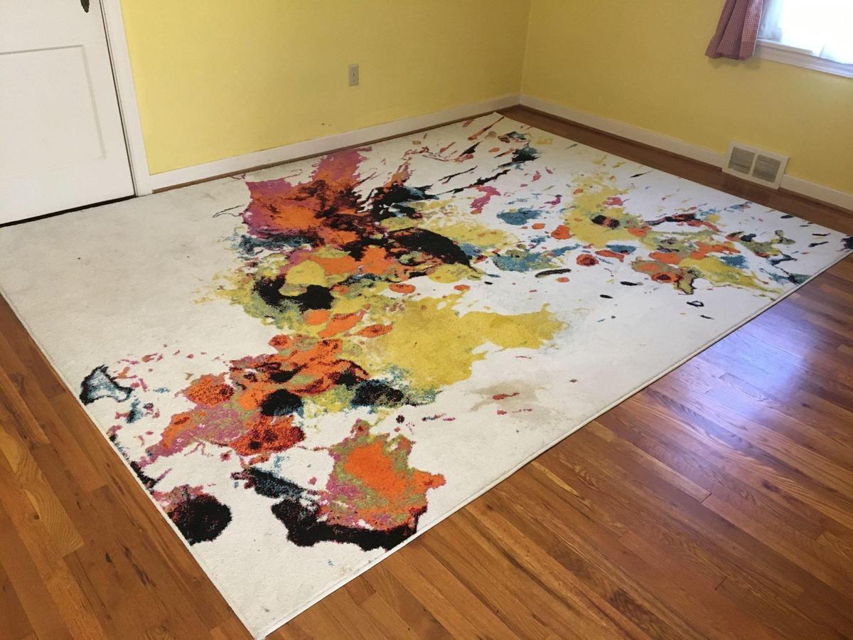 Multi color splatter area rug