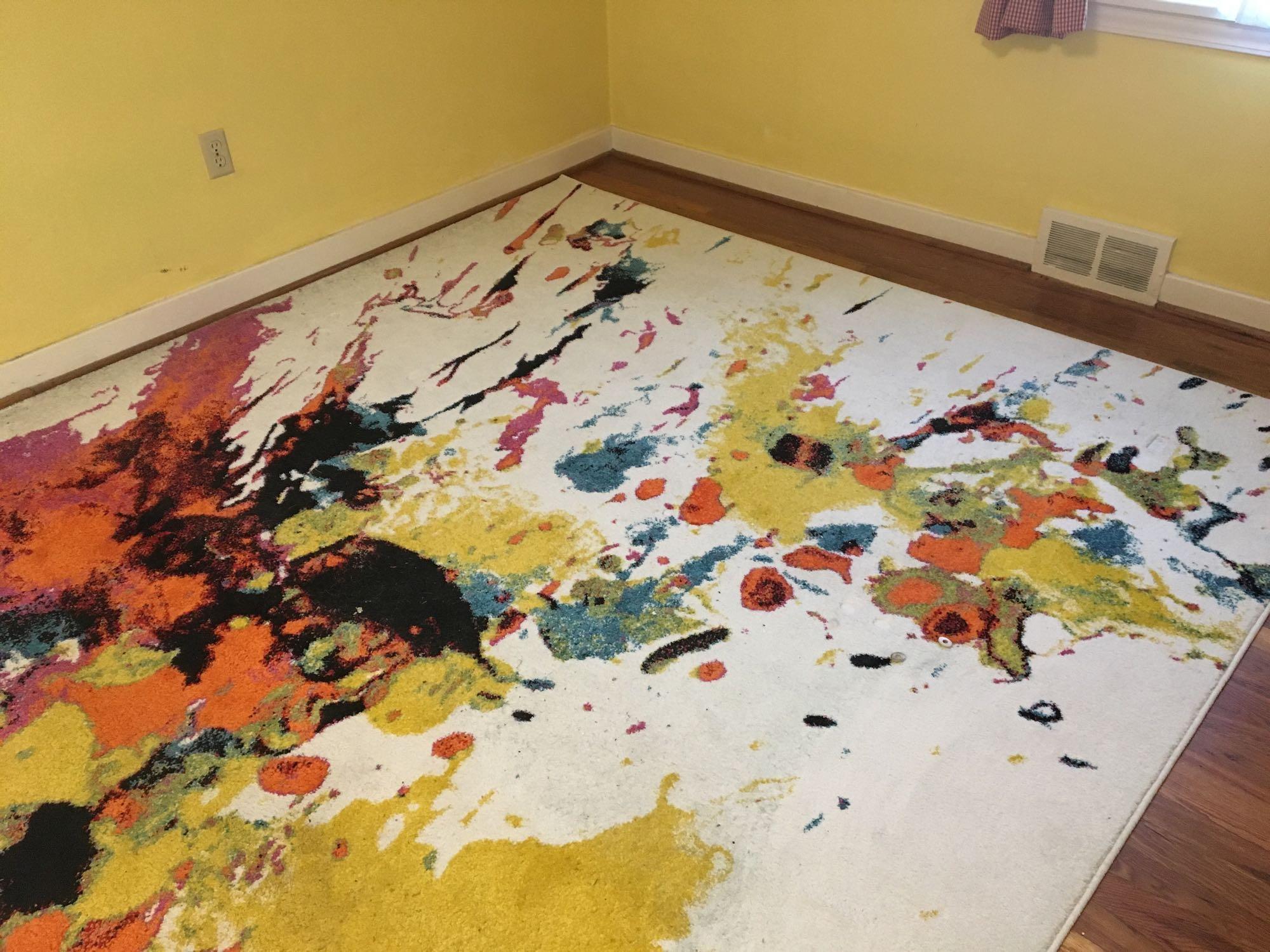 Multi color splatter area rug