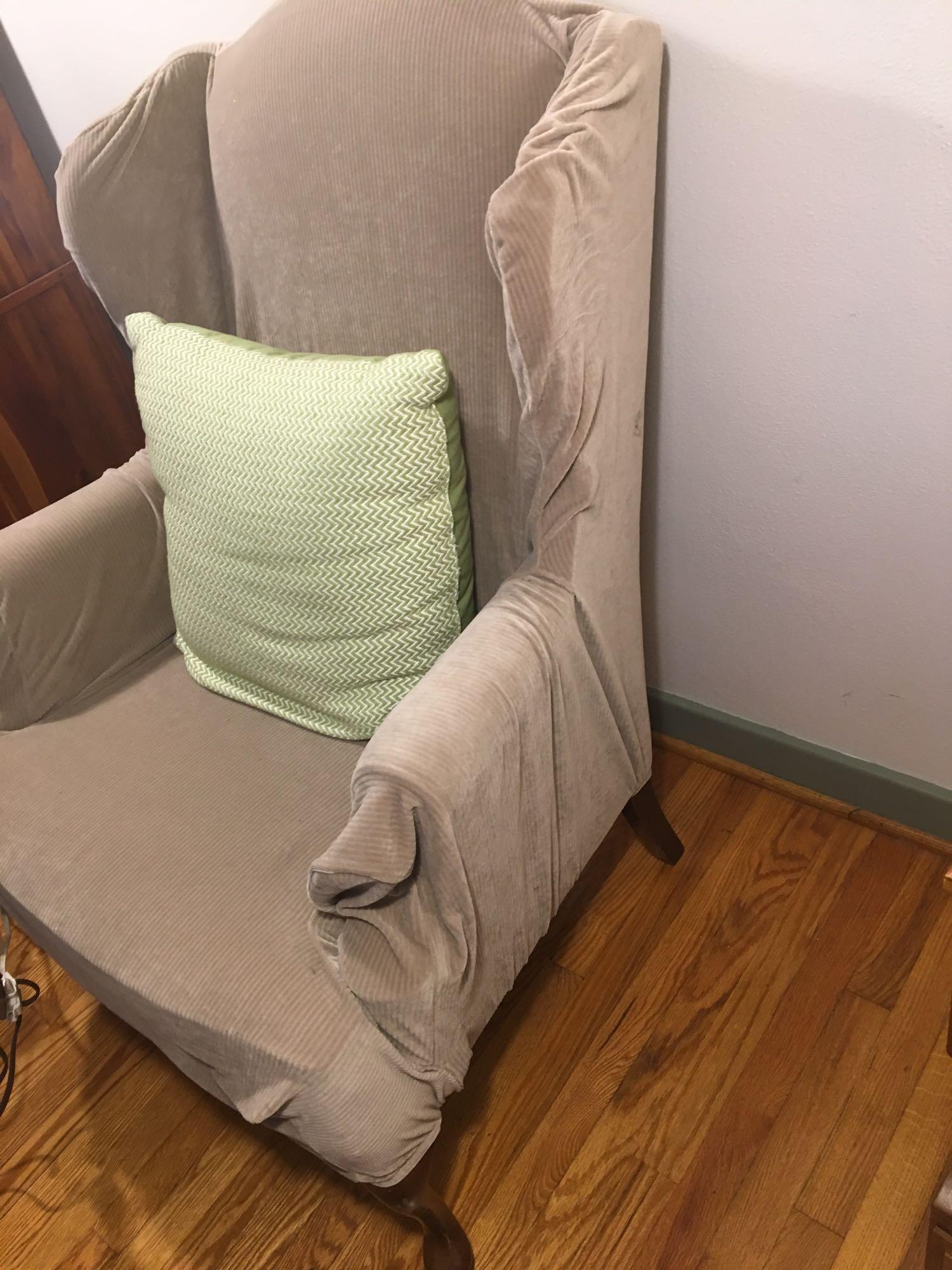 Vintage wingback chair w/ chair cover