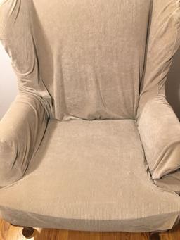 Vintage wingback chair w/ chair cover