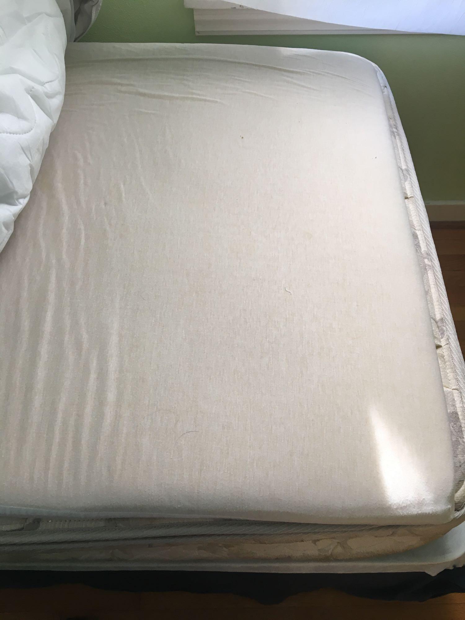 Twin mattress, box springs and frame, sheet sets