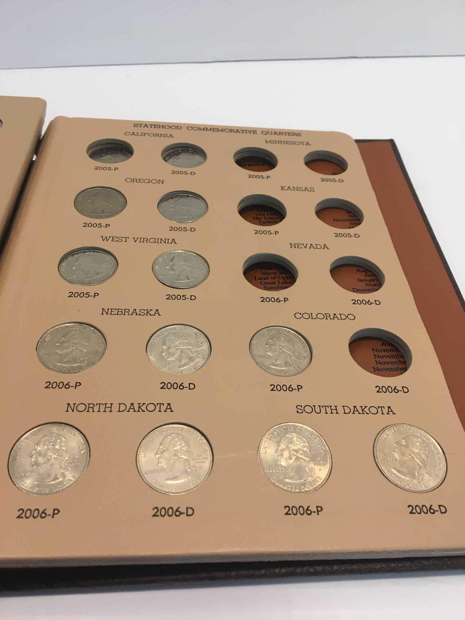 WASHINGTON QUARTERS (Statehood Commemorative 1999-2008) album (partially full)