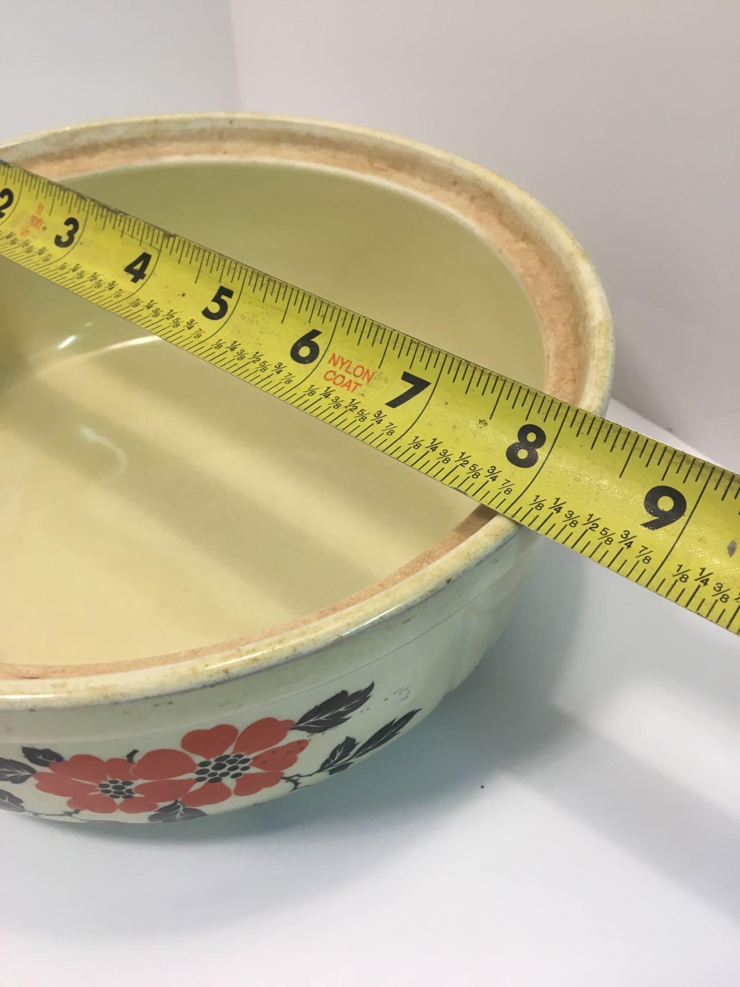 HALL'S SUPERIOR bowls (1/lid; red poppy pattern)