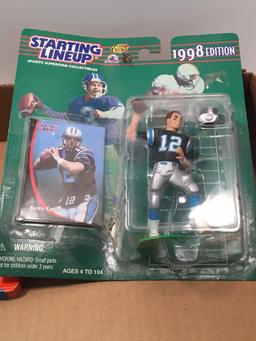 Kerry Collins starting line up figurine and card, Colman's Mustard tin, Candettes tin, more
