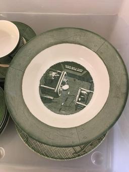 Colonial Homestead by Royal underglaze bowls, sandwich plates, saucers, more