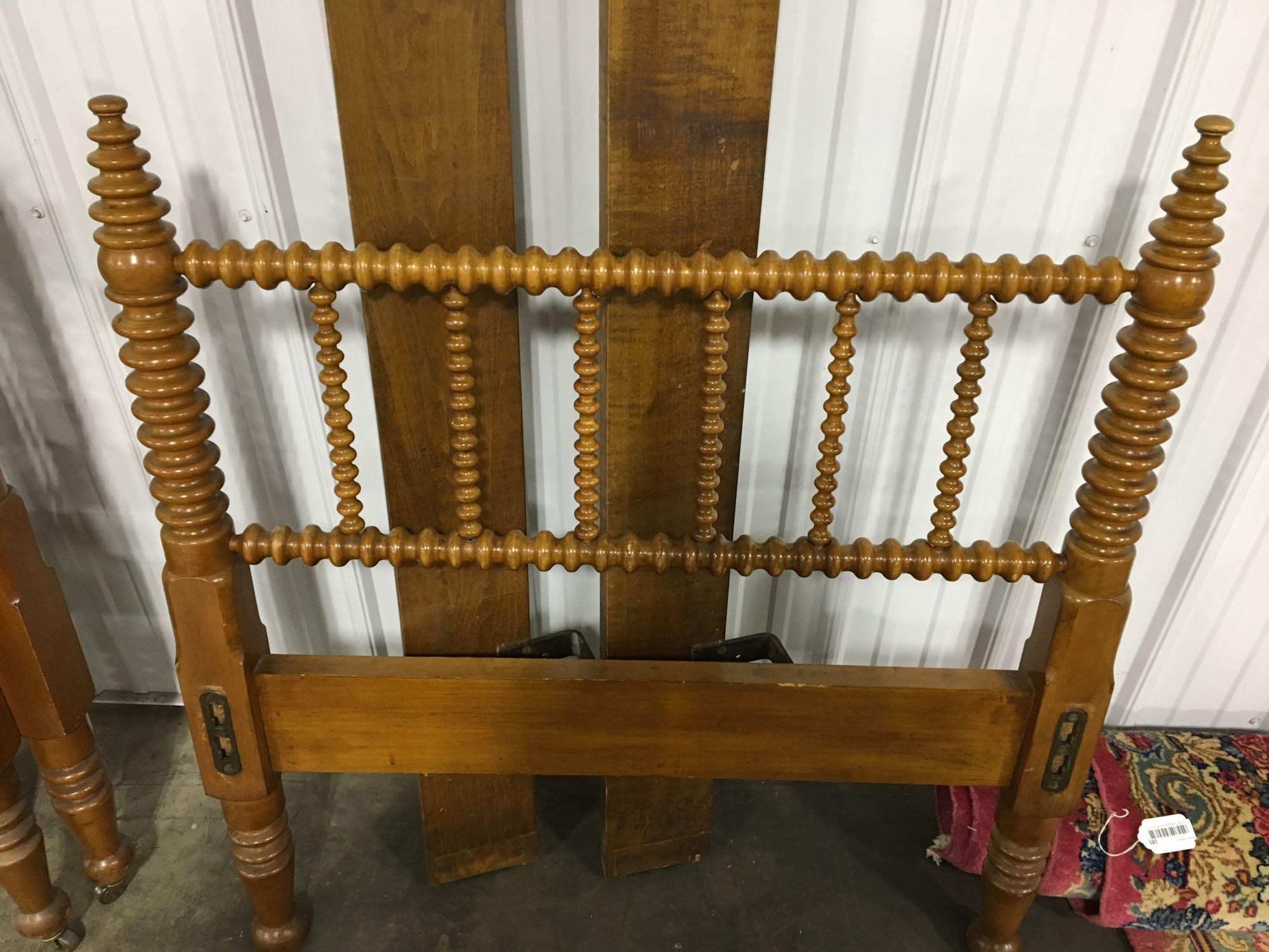 Vintage spindle twin size bed frame (lots 186, 187, 202 match)