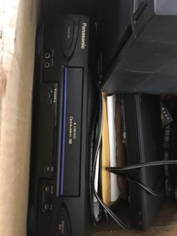 SONY CD/radio cassette recorder (model CFD ZW150), PANASONIC VHS player, SAMSUNG DVD player