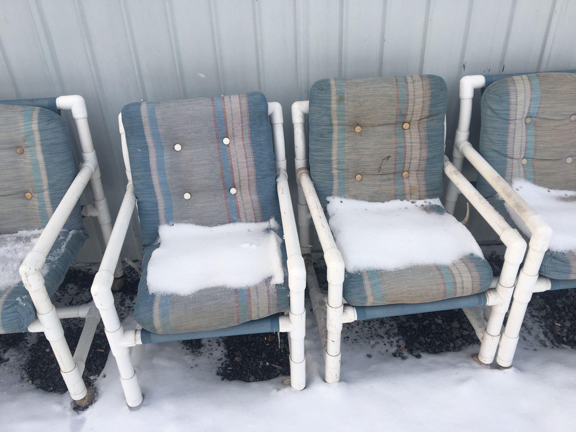 PVC outdoor furniture(5 chairs,table,rocking chair)