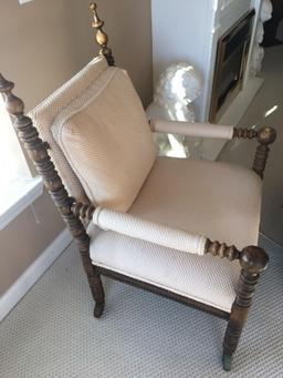 Antique rolling accent chair(matches lot 19)