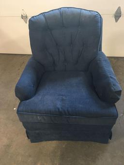 Blue suede rocking/swivel chair(matches lot 22)