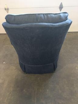 Blue suede rocking/swivel chair(matches lot 22)