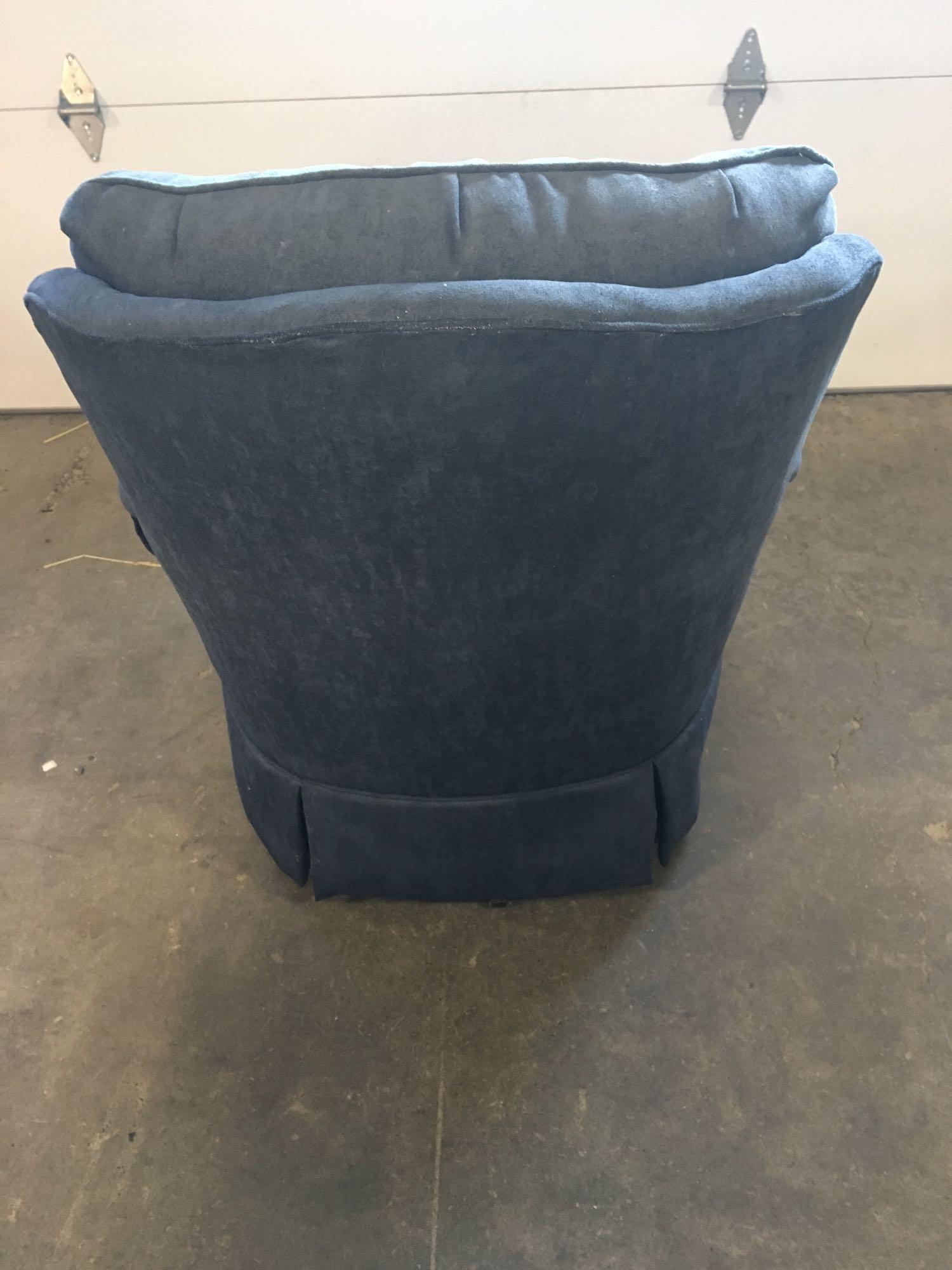 Blue suede rocking/swivel chair(matches lot 22)