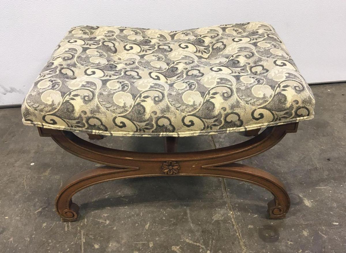 Vintage ottoman/settee bench(reupholstered)