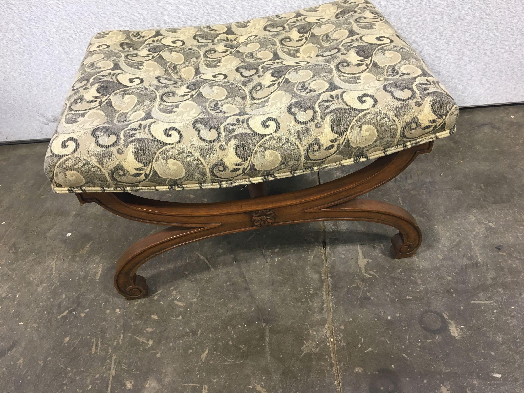Vintage ottoman/settee bench(reupholstered)