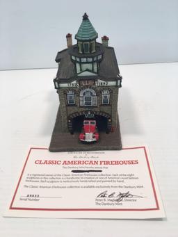 DANBURY MINT collectible firehouse RELIEF FIREHOUSE No1