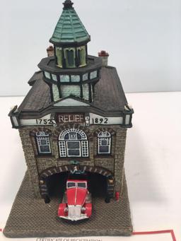 DANBURY MINT collectible firehouse RELIEF FIREHOUSE No1