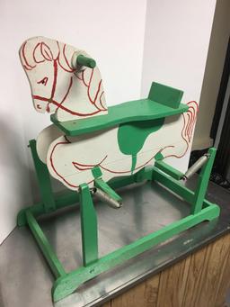 Handcrafted wooden spring hoppy horse