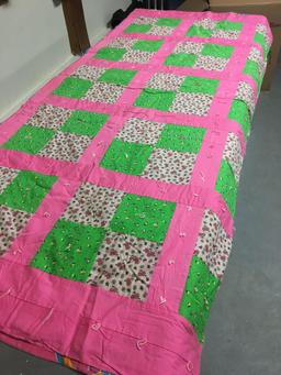 Hand crafted two sided quilt(approximately 72 x 78)