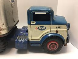 Vintage 1950'S MARX PRESSED STEEL ACME MARKET #1511 PRIVATE LABEL SEMI TRUCK TOY