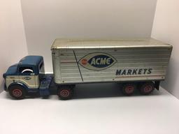 Vintage 1950'S MARX PRESSED STEEL ACME MARKET #1511 PRIVATE LABEL SEMI TRUCK TOY