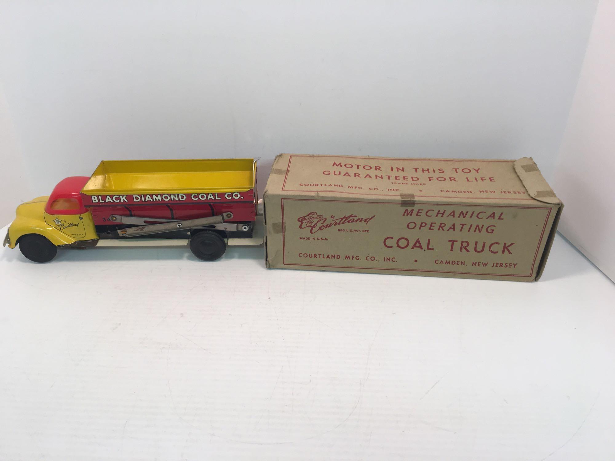 Vintage WALT REACH by COURTLAND tin/litho BLACK DIAMOND COAL CO truck/original box