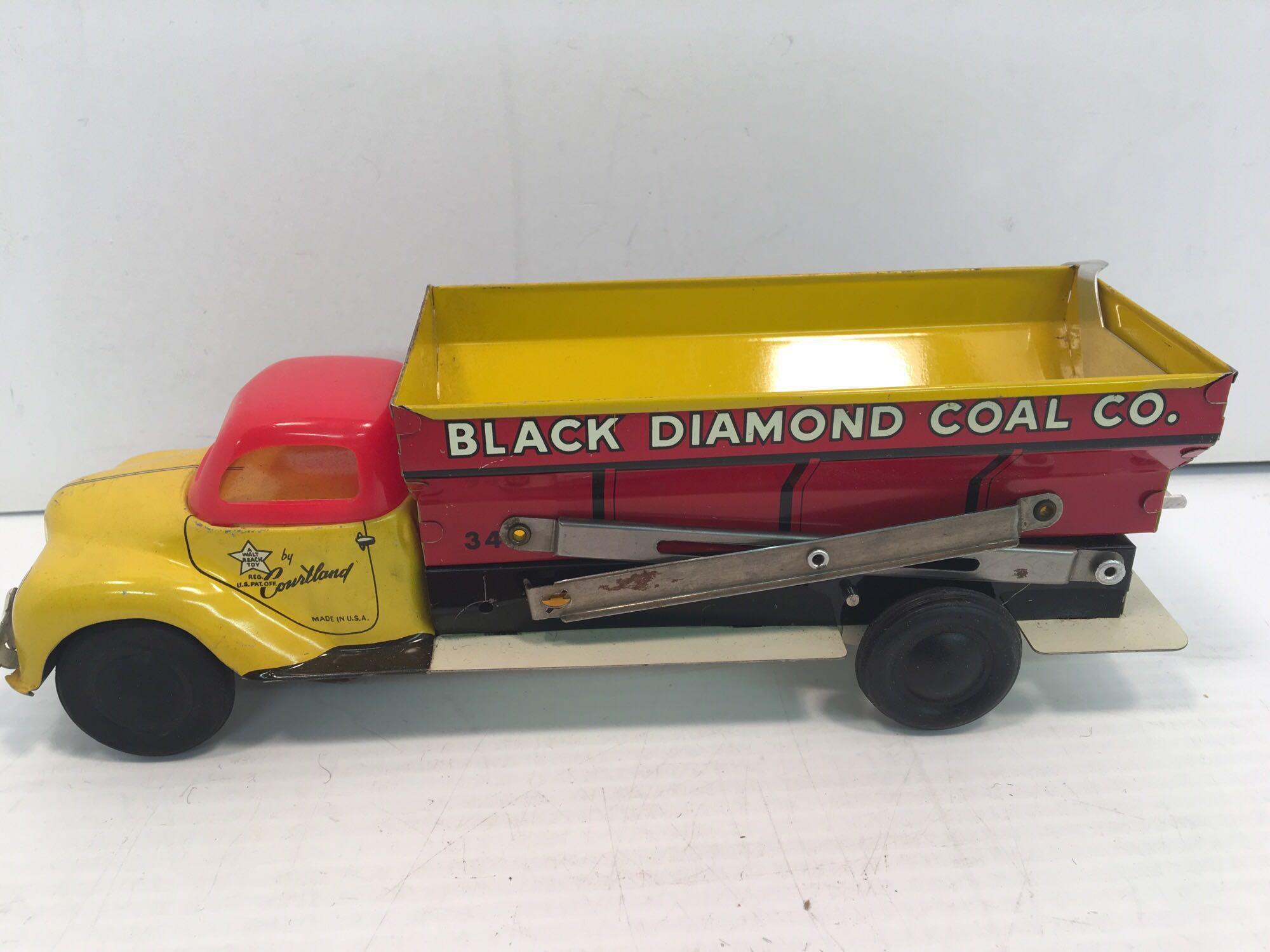 Vintage WALT REACH by COURTLAND tin/litho BLACK DIAMOND COAL CO truck/original box