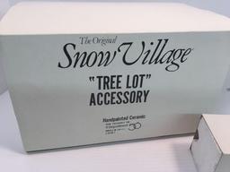 SNOW VILLAGE accessories("Tree Lot Accessory",School Bus and Snow Plow," Woody Station Wagon")