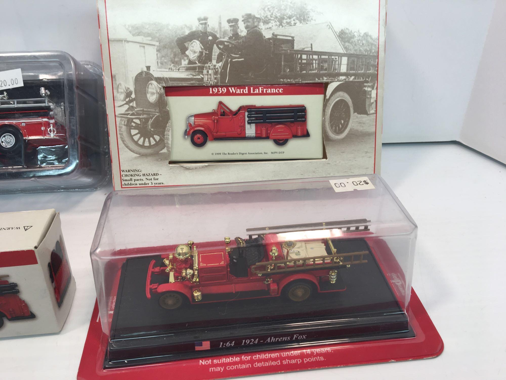 Die cast metal fire trucks