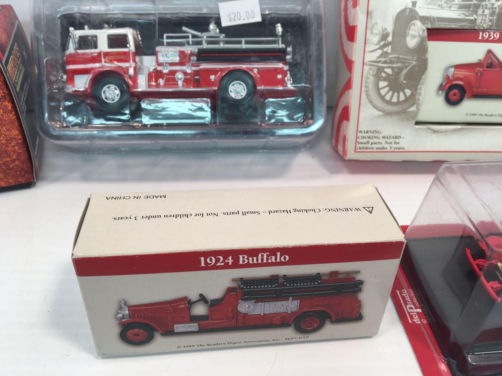 Die cast metal fire trucks