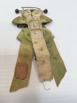 Antique Harrisburg and Chester PA fire fighter convention ribbons, key chain