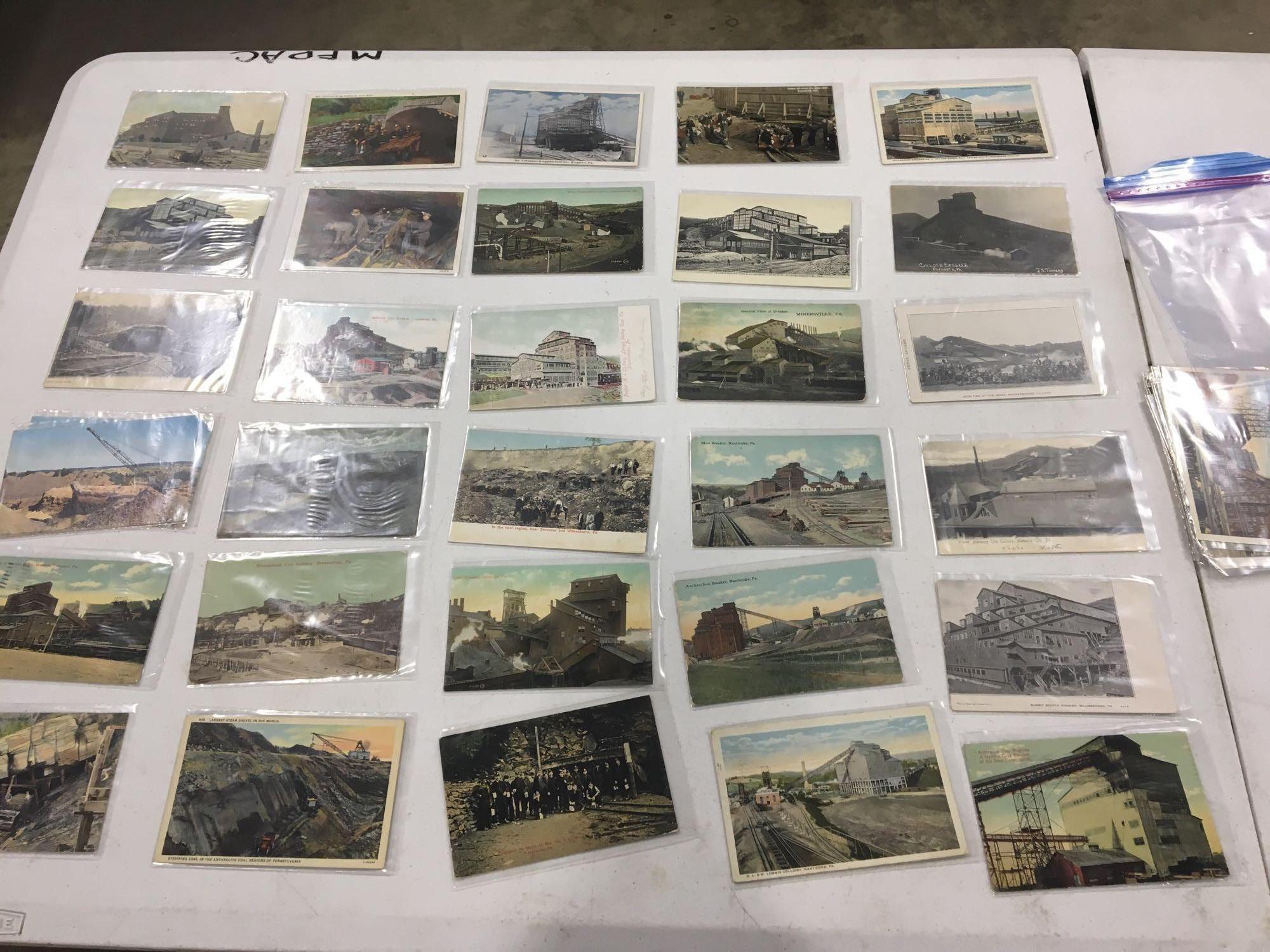 Vintage mining themed postcards (approximately 45)