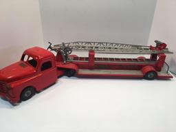 Vintage pressed metal STRUCTO(SFD) ladder fire truck