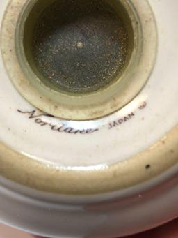 Noritake Stoneware SORCERER 8620 (Open Sugar Bowl & Gravy Boat, ,salt/pepper shaker)