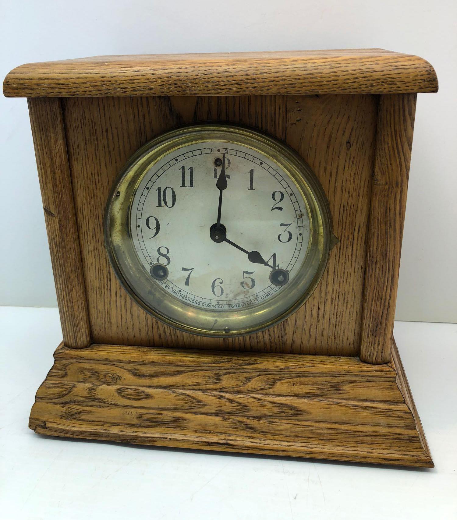 Vintage mantle clock by SESSIONS CLOCK CO.