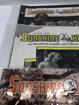 3- vintage SUNSHINE & HEALTH magazines(circa 1942) Must be 18 years or older, please bring ID for