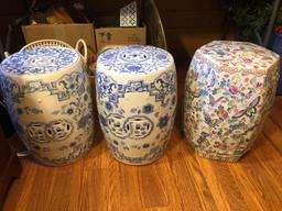 Porcelain garden stools