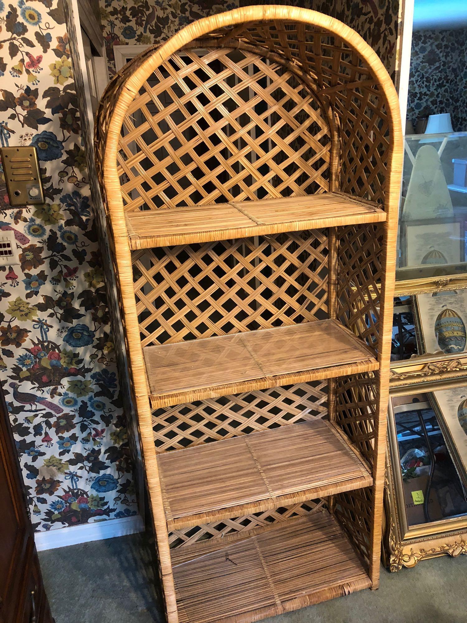 Wicker storage shelf