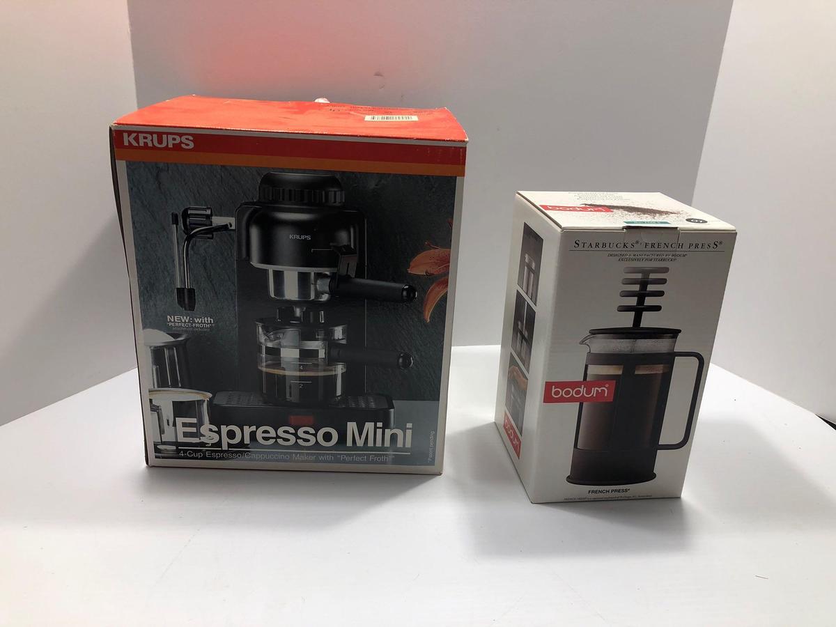 KRUPS espresso mini, BODUM Starbucks French press