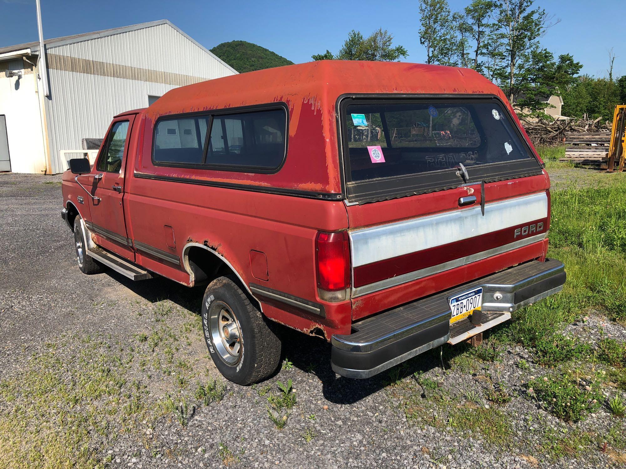 1990 FORD 4X4 F150 XLT LARIET pickup truck/cap(VIN;1FTEF14Y1LNB21993,71091 miles)