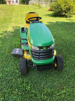 JOHN DEERE(X300) lawn tractor/42" mower deck in running condition showing only 172 hours of run time