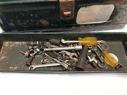 Tap and dies,vintage toolbox/contents