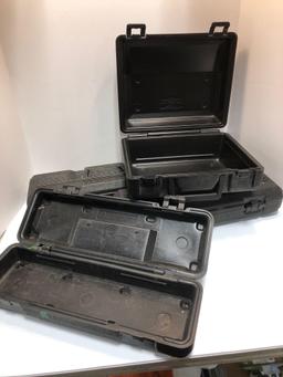 4 empty plastic CRAFTSMAN toolboxes