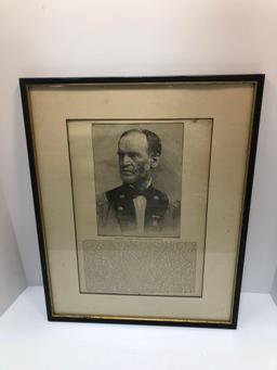 Framed/matted picture(Lieutenant General William Tecumseh Sherman)