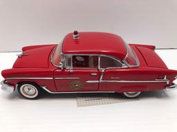 FRANKLIN MINT die cast 1955 Chevrolet Bel Air Fire chief car