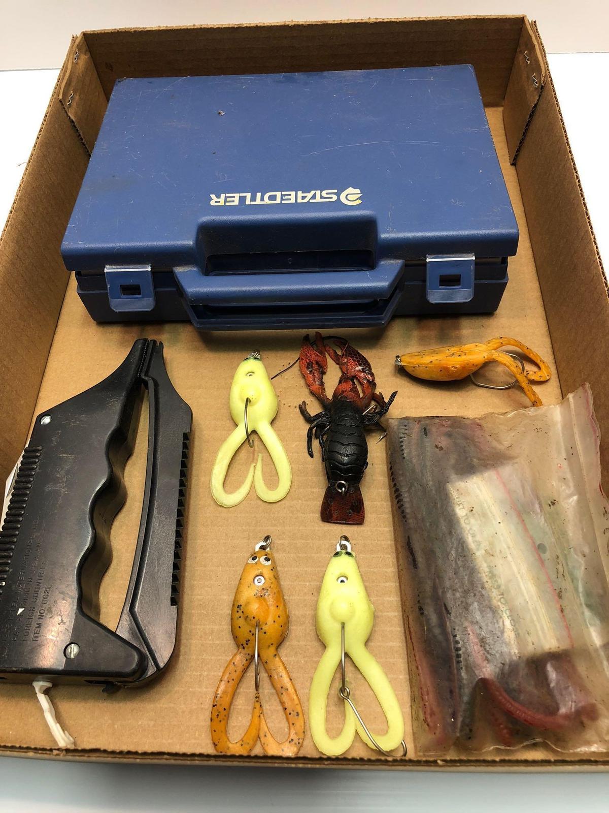Fishing lures,gear,plastic tackle box