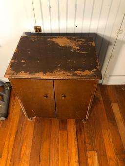 Vintage LP record cabinet